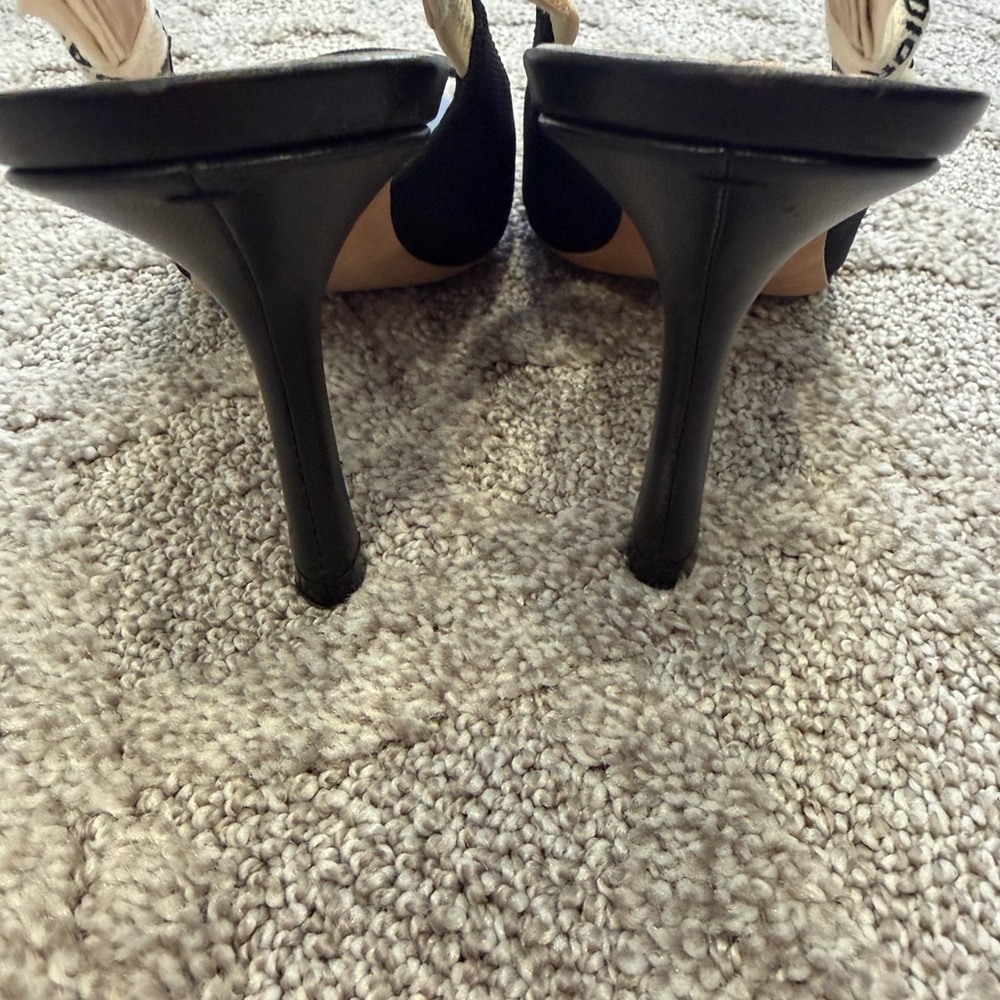 Dior black and Cream Slingback Heels - Picture 6 of 10